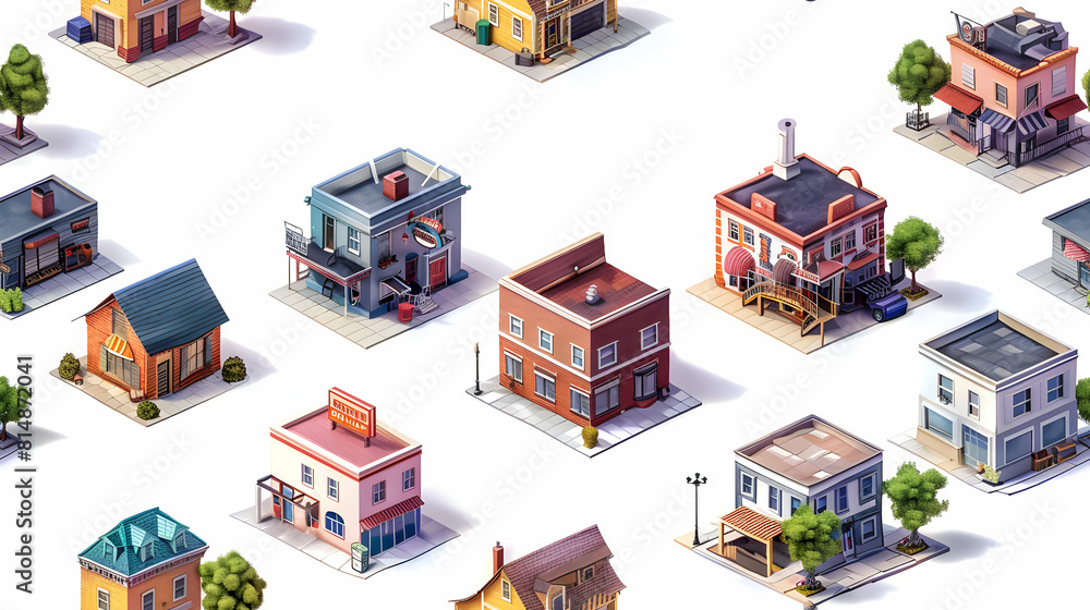 American Dream Tiles: Diverse Motifs Symbolizing Hope and Opportunity in Flat Isometric Design American Dream Tiles: Diverse Motifs Symbolizing Hope and Opportunity in Flat Isometric Design