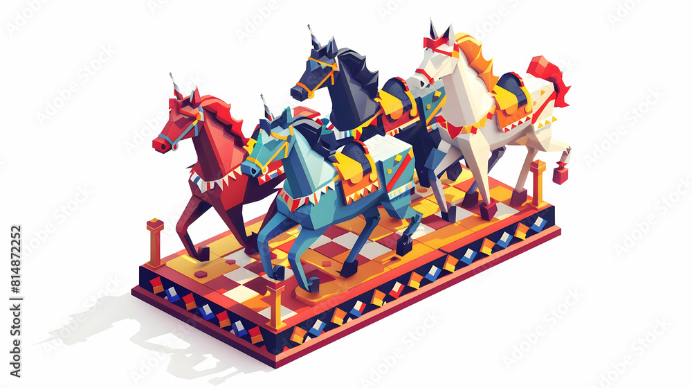 Flat Design Icon: Antioquian Horse Parade Tiles Capturing Majestic Festival Energy and Cultural Pride with Isometric Scene Illustration Flat Design Icon: Antioquian Horse Parade Tiles Capturing Majestic Festival Energy and Cultural Pride with Isometric Scene Illustration