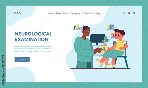 Attentive neurological exam. Vector illustration