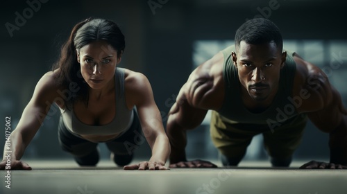 Male and female athletes training together in a fitness center for optimal performance