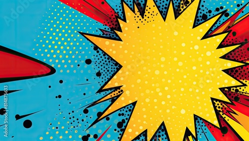 Comic Burst: Pop Art Style Illustration with Playful Comic Bubbles and Lively Dots