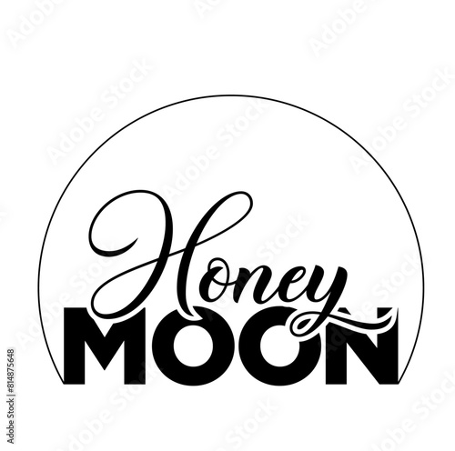 Honeymoon back and white typography