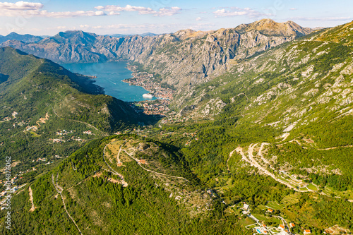 Aerial View of Kotor Bay's Magnificent Landscape