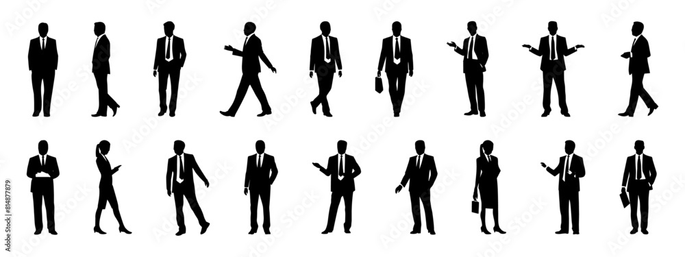 Vector set of business people silhouettes, Generative AI Vector set of business people silhouettes, Generative AI