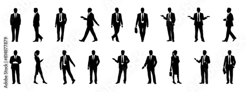 Vector set of business people silhouettes, Generative AI