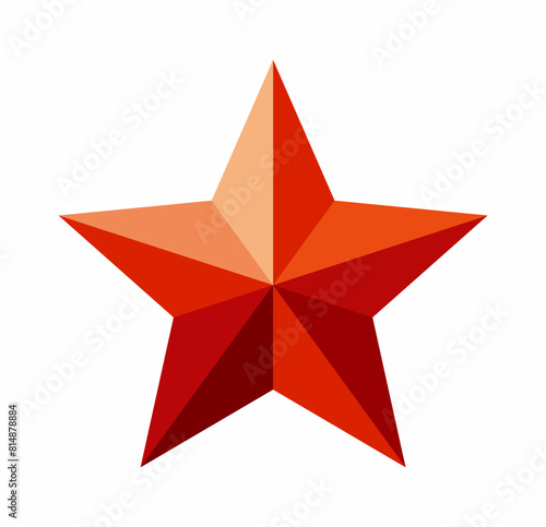 Realistic three dimensional star shape. Low poly star vector. 