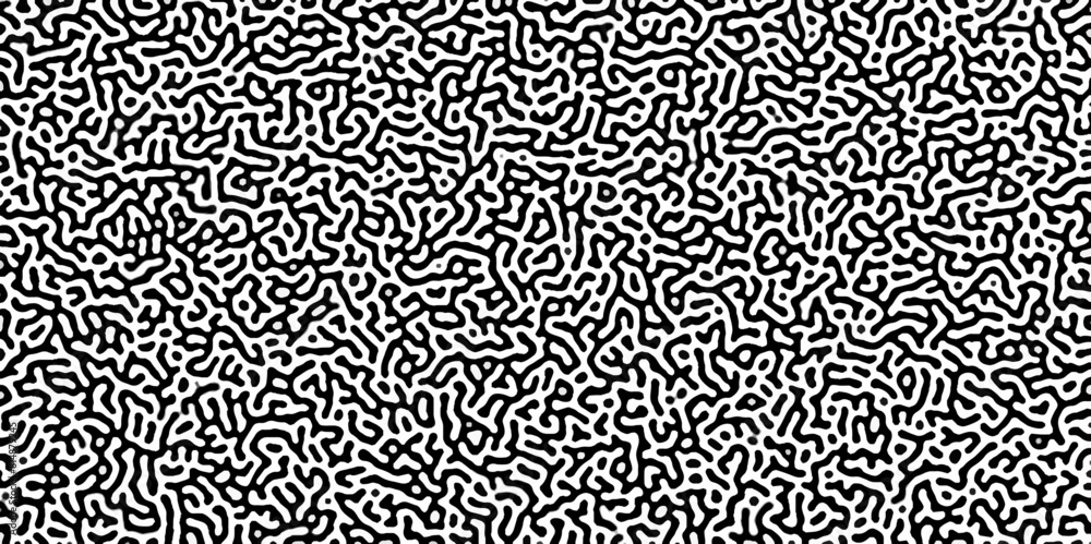Monochrome Turing reaction background. .Linear design with biological shapes. Diffusion pattern with chaotic shapes. Abstract pattern Turing organic wallpaper background Vector illustration. Monochrome Turing reaction background. .Linear design with biological shapes. Diffusion pattern with chaotic shapes. Abstract pattern Turing organic wallpaper background Vector illustration.