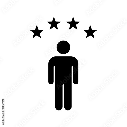 Customer experience vector icon. Star satisfaction rating vector icon sign, work experience symbol