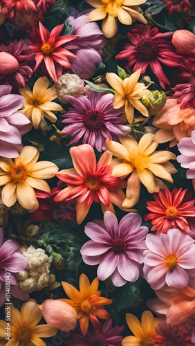 A close-up photo of vibrant flowers  lush foliage  or delicate petals  bringing the beauty of botanicals  flower wallpaper