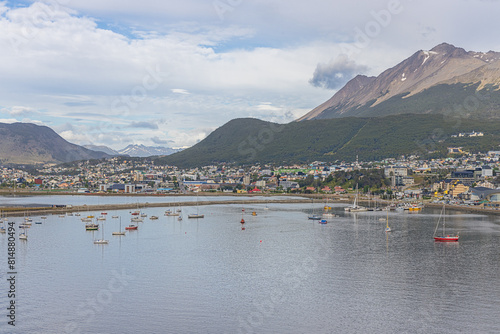 The port of Ushuaia with the Beagle Channel, the gateway to the Antarctic