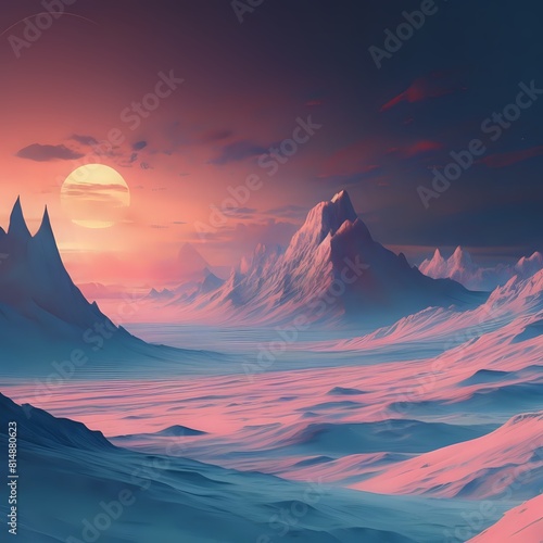 sunset over mountains