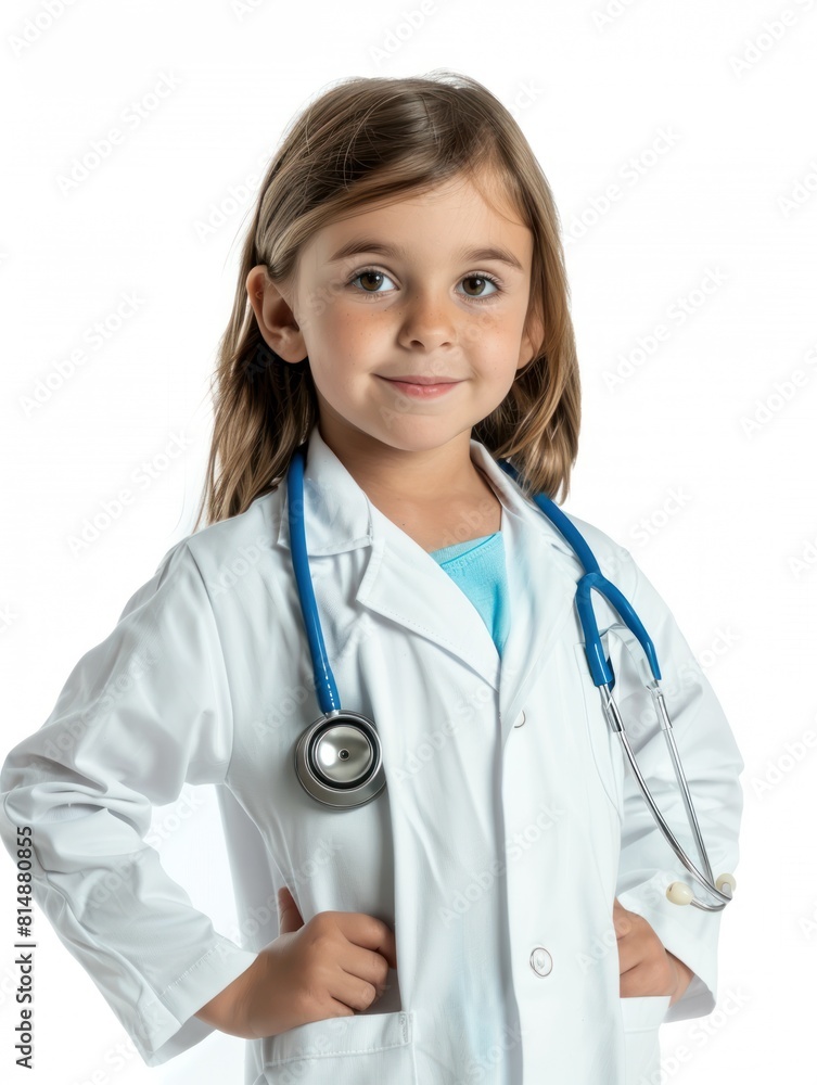Portrait of a Cute little professional doctor on white background Portrait of a Cute little professional doctor on white background