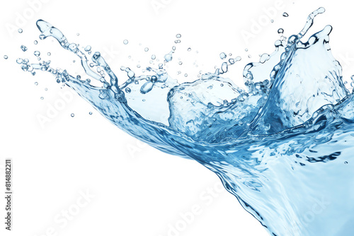 Blue water splash on black background.
