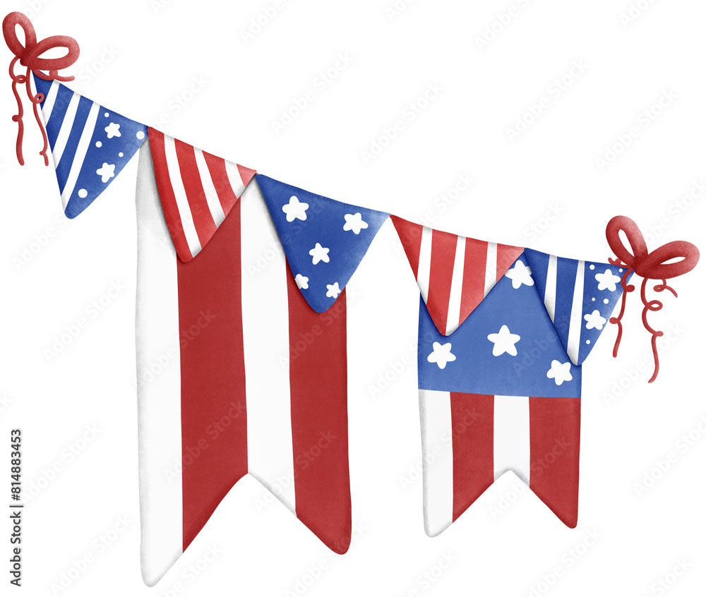 string of American flag decorative bunting