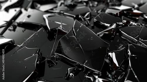 Wallpaper Mural Black glass shards scattered on the ground. Torontodigital.ca