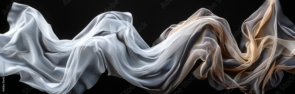 Silk Satin Fabric Floating on Transparent Background Silk Satin Fabric Floating on Transparent Background