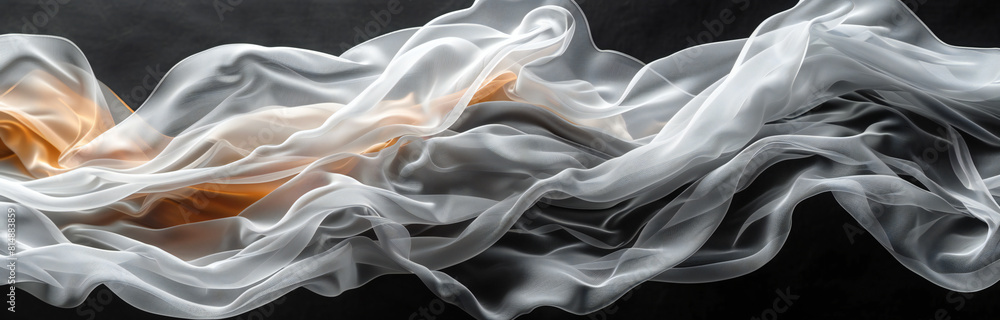 Fototapeta premium Floating Silk Fabric Pieces