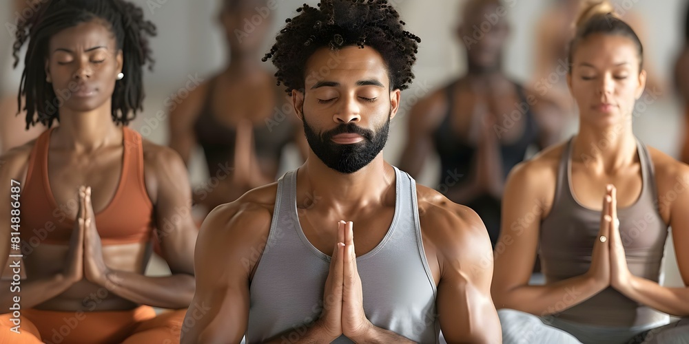 Group of men and women practicing yoga and pilates in a studio. Concept Yoga, Pilates, Group Fitness, Workout Session, Studio Practice Group of men and women practicing yoga and pilates in a studio. Concept Yoga, Pilates, Group Fitness, Workout Session, Studio Practice