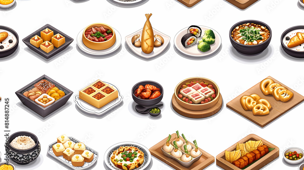 Traditional Eid Feast Tiles: Flat Design Icons for Eid Al Adha Culinary Delights Traditional Eid Feast Tiles: Flat Design Icons for Eid Al Adha Culinary Delights