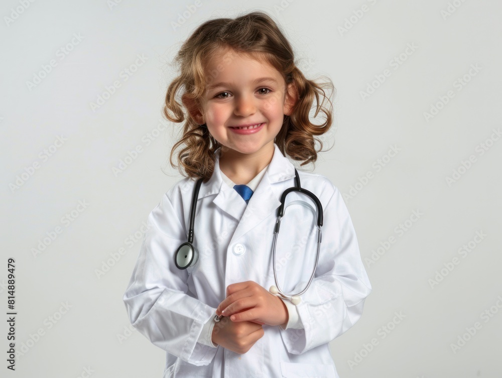 Portrait of a Cute little professional doctor on white background Portrait of a Cute little professional doctor on white background