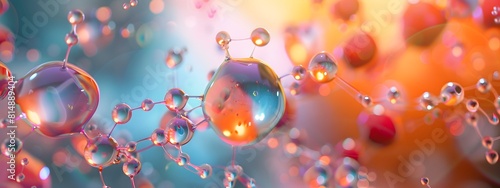 Wallpaper Mural A visually striking 3D rendered of the intricate chemical reactions involved in the synthesis of Torontodigital.ca