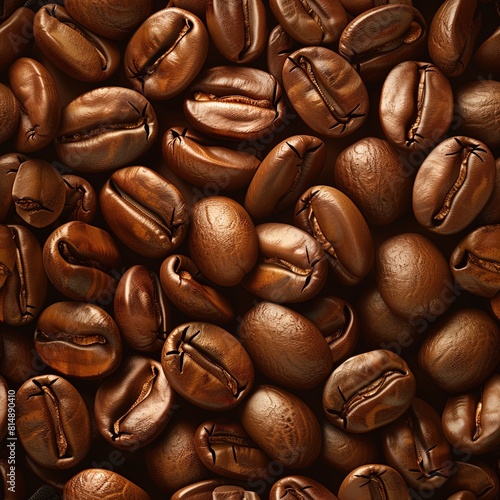 a photorealistic pattern of coffee beans