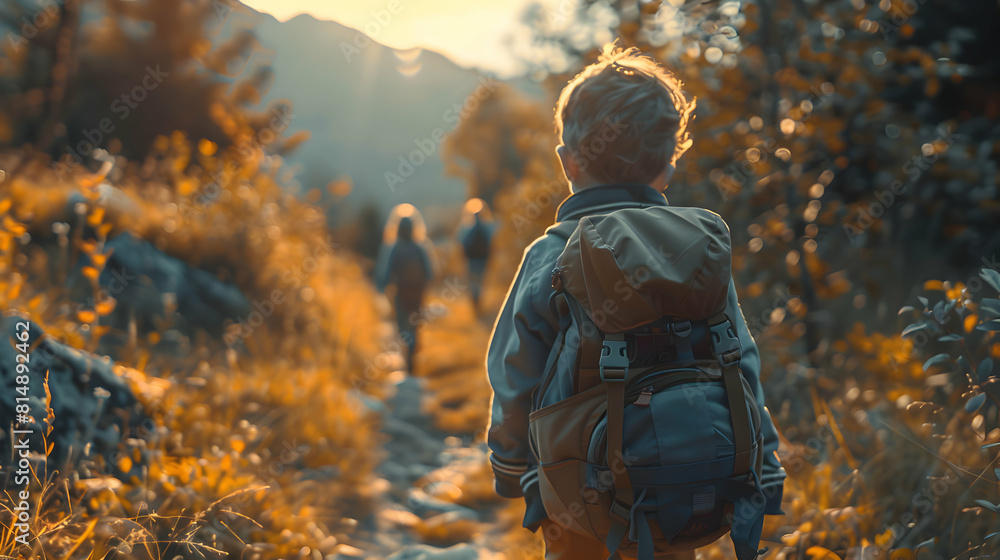 Child with ADHD Embracing Family Adventure: Inclusive Nature Hike Joyfully Explored Together Child with ADHD Embracing Family Adventure: Inclusive Nature Hike Joyfully Explored Together
