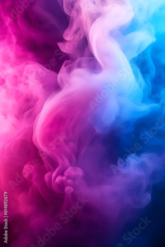 Enchanting Fusion of Vibrant Pink  Blue  and Purple Smoke in a Smooth  Ethereal Background