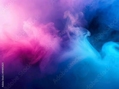 Enchanting Fusion of Vibrant Pink, Blue, and Purple Smoke in a Smooth, Ethereal Background