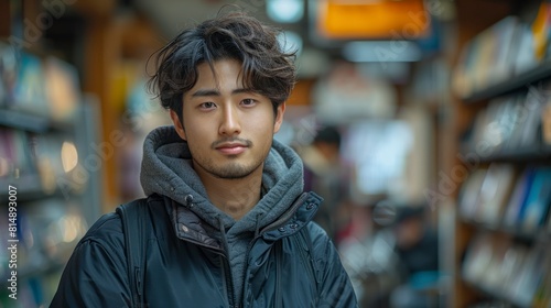 Japanese teen entrepreneur designing a website for his new online business