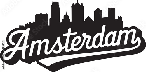 Amsterdam Skyline Silhouette