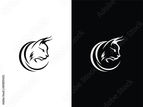 lynx cat logo design vector icon template 