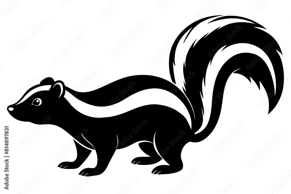 skunk line art silhouette illustration skunk line art silhouette illustration