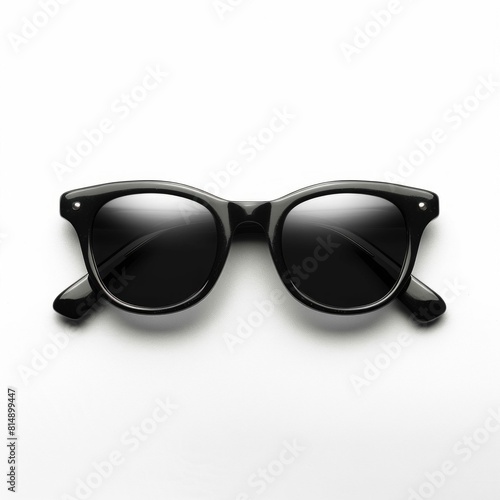 Modern Black Sunglasses on White Background. Generative ai