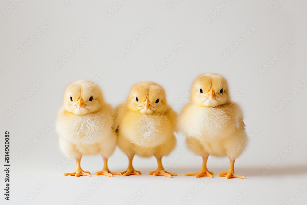 Naklejka premium three little yellow chickens