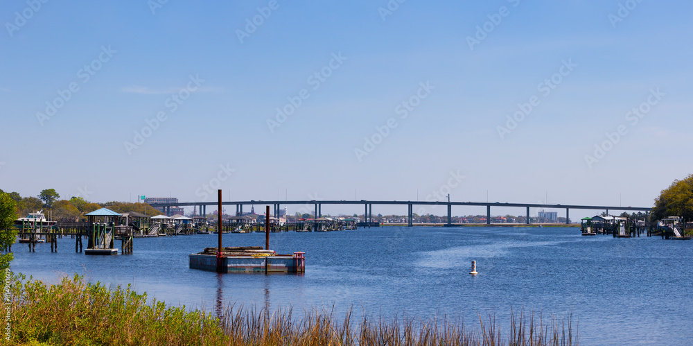 Section of the Charleston Harbor in Charleston, South Carolina, USA Section of the Charleston Harbor in Charleston, South Carolina, USA