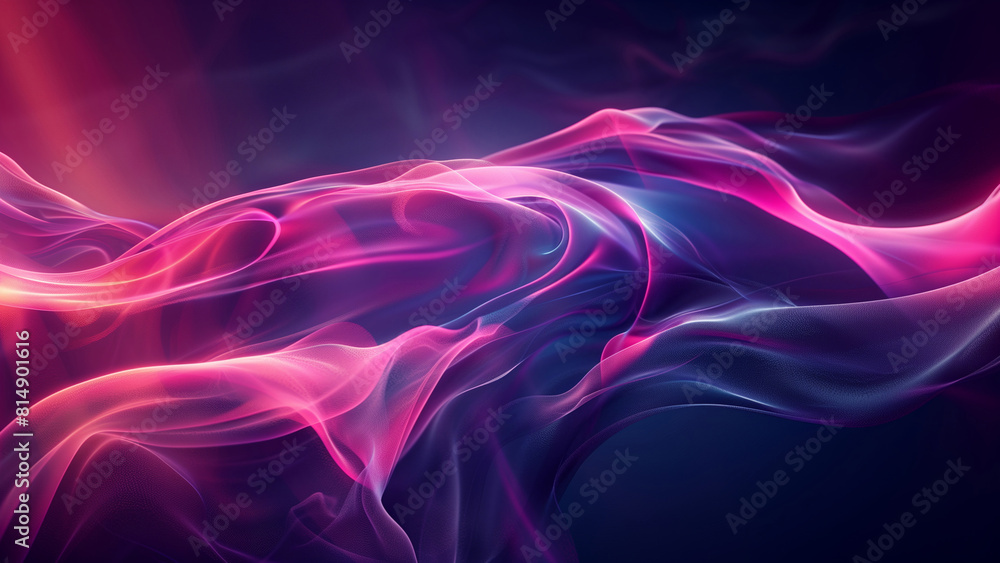 Obraz premium Vibrant Abstract Wave Design in Mesmerizing Magenta and Blue Hues, Perfect for Modern Artistic Backgrounds and Creative Projects 8K Wallpaper High-resolution