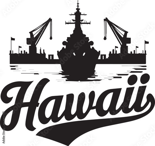 Hawaii Ship Silhouette Vector