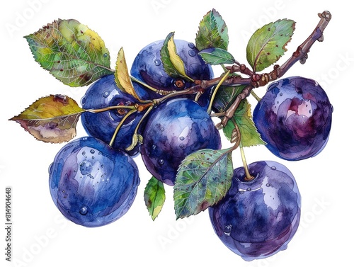 sloe on isotate white back background