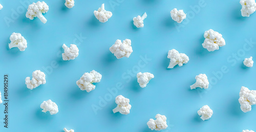 A blue background with white popcorn.