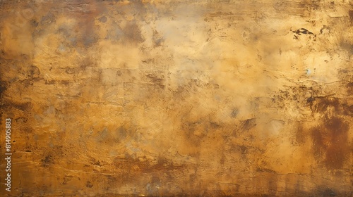 Weathered gold metal texture with patina, vintage feel with spots of oxidation, tailored for antique themed wallpapers or historical document backgrounds photo