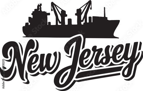 New Jersey Ship Silhouette Vector