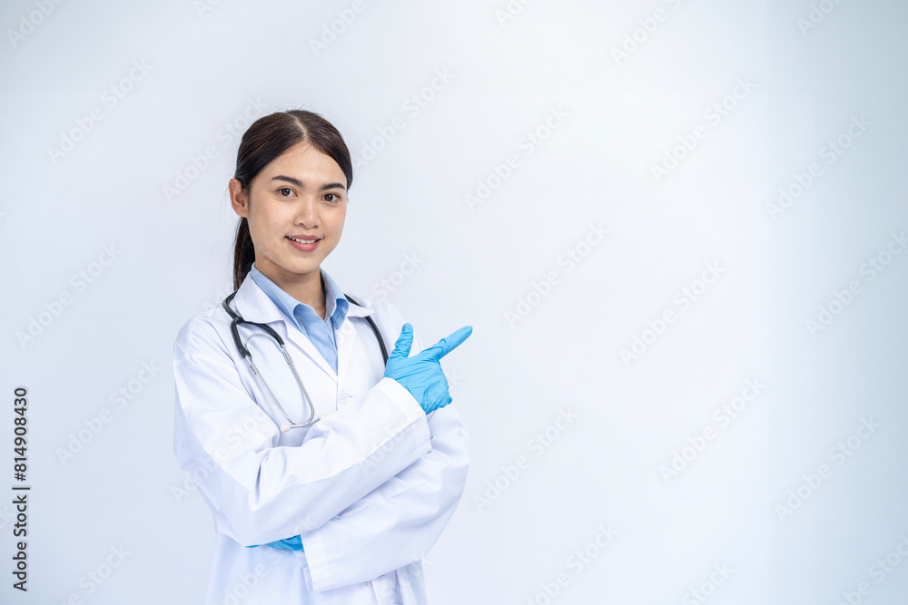 portrait young Asian scientist on white background portrait young Asian scientist on white background