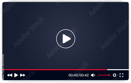 Video player template for website and mobile apps.mobile applications vector illustration