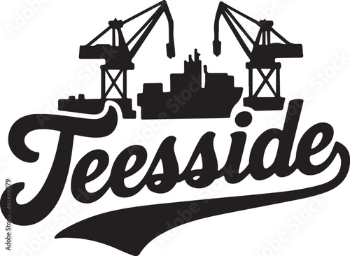 Teesside UK Ship Silhouette Vector