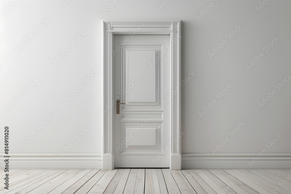 White door mock up isolated on white background, copy space White door mock up isolated on white background, copy space
