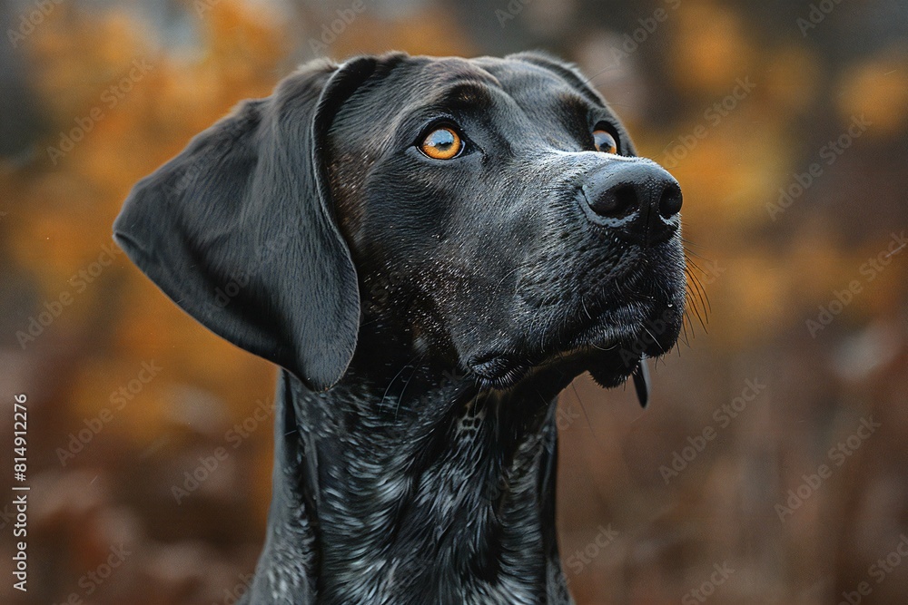 Depicting a german shorthaired pointer painting , high quality, high resolution