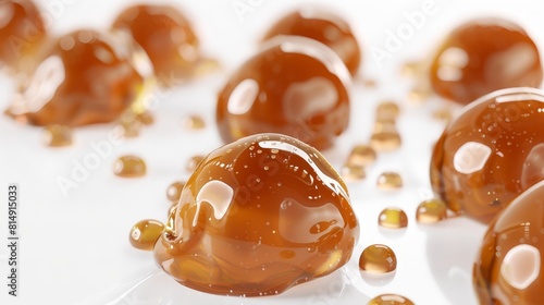 Marrons Glace with vanilla essence isolated on white realistic close-up refined taste theme animation Monochromatic Color Scheme photo