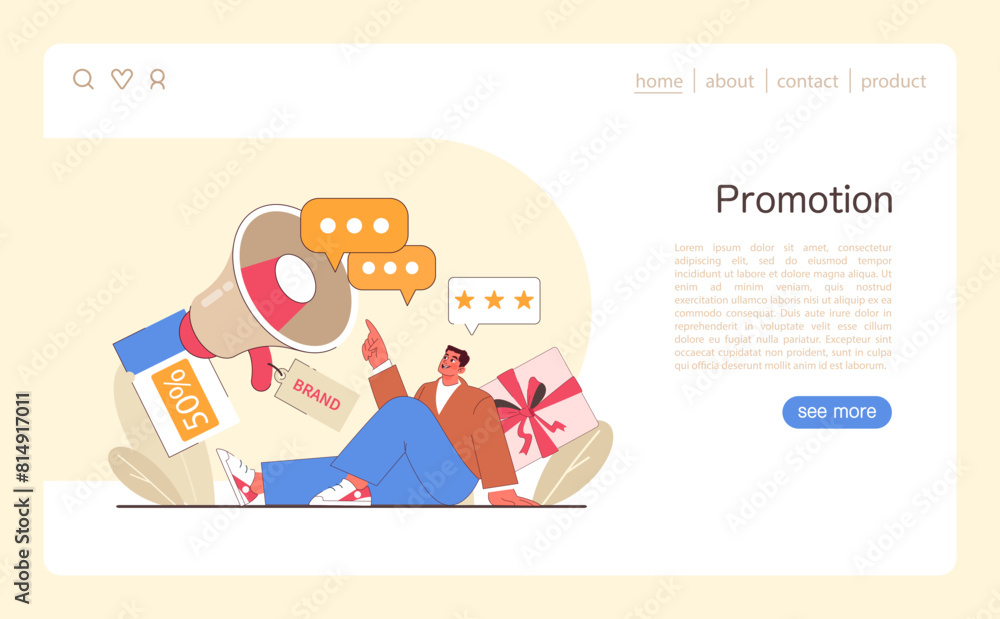 Promotion concept. Flat vector illustration Promotion concept. Flat vector illustration