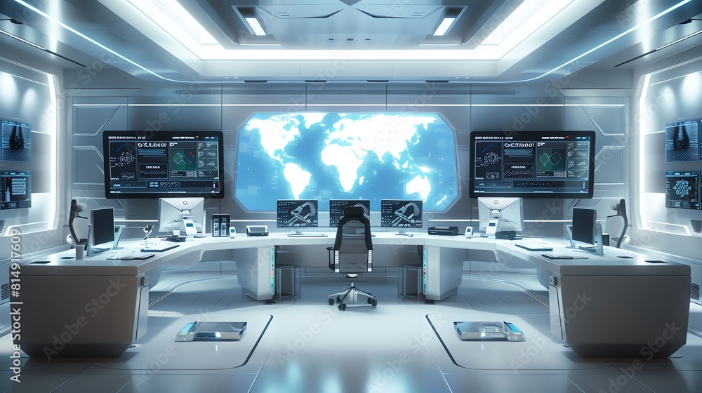 Naklejka premium Design a futuristic command center